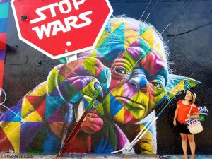 Presupuesto para viajar a Florida: Graffiti de Yoda en Wynwood Walls
