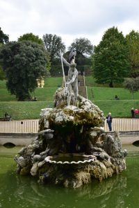 La fuente de Neptuno en los Jardines Boboli