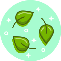 Icono hojas simulando el símbolo del reciclaje