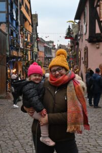 Con Lucía disfrutando de Alsacia en Navidad