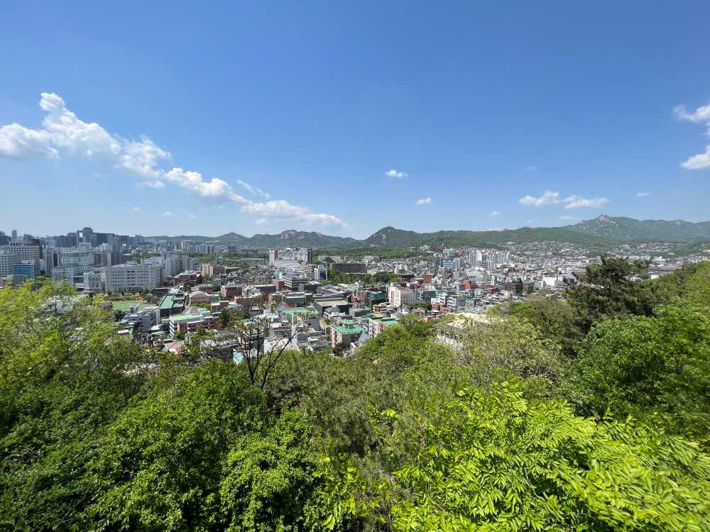 Las vistas de Seúl desde Naksan Park