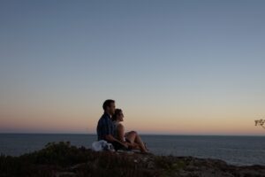 Atardecer junto al mar