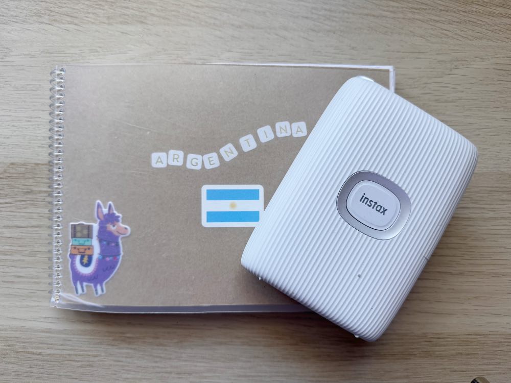 Álbum de fotos y recuerdos de Argentina y la impresora Instax / juguetes de viaje para niños